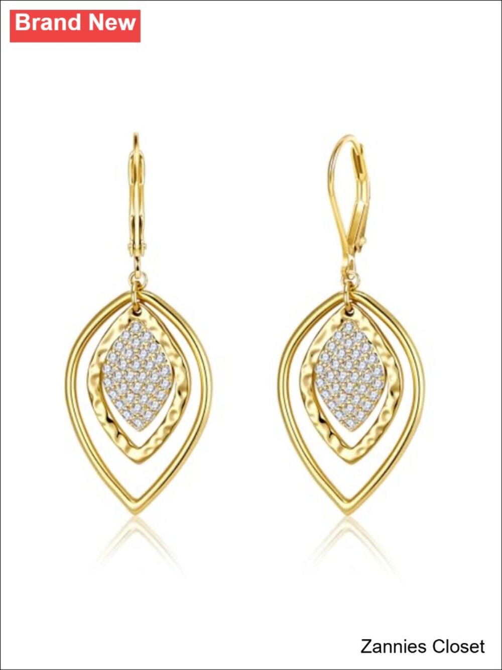 ✨ALEXCRAFT Earrings 14K Gold Brass Layer Dangle Statement Drop Earrings
